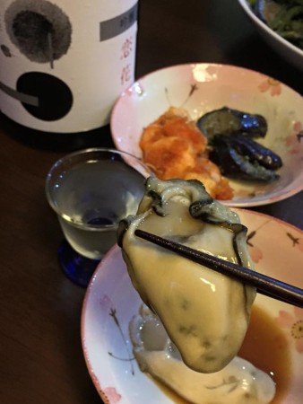 牡蠣と酒