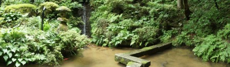 今板温泉　湯本舘の庭、ﾊﾟﾉﾗﾏ撮影